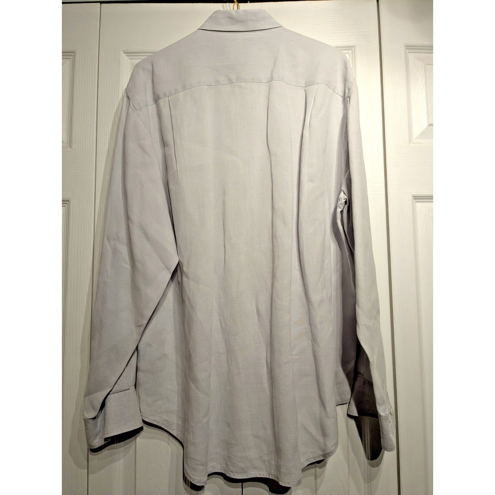 J. Mclaughlin Button Up Linen Shirt Mens L Beach/Formal Light Gray‎ Long Sleeve - Picture 8 of 16
